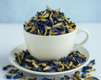 Butterfly Pea Flower Tea Organic Blue Tea Color Changing Herbal Infusion Caffeine-Free Loose Flower Tea Dried Butterfly Pea Flowers TeaLover