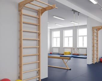 Swedish ladder/Stall Bars with Wide Pull Up Bar