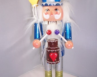 Blue Happy Birthday Hand Painted Nutcracker
