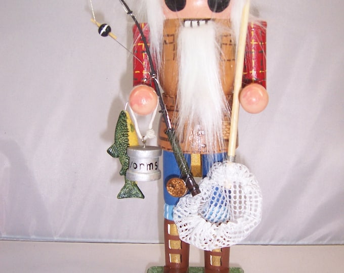Fisherman Hand Painted Nutcracker Etsy