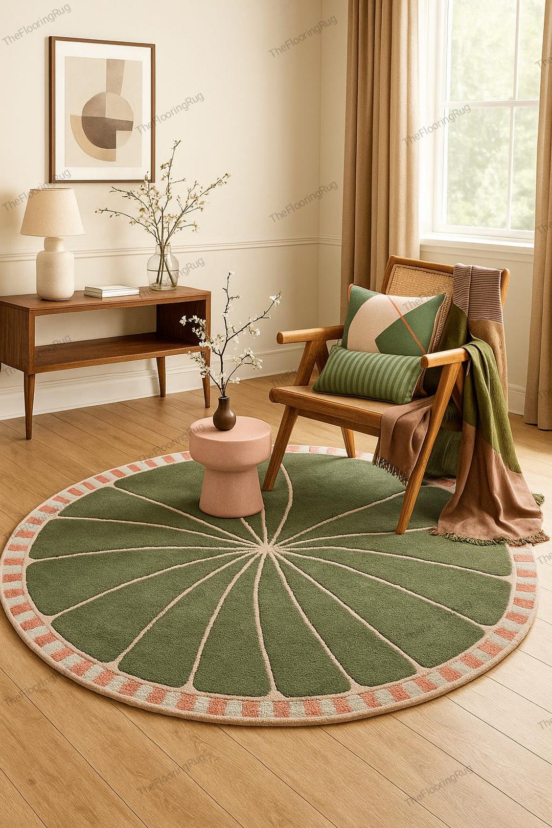 Slice Rugs Zesty Lime Slice Round Rug: Hand-tufted