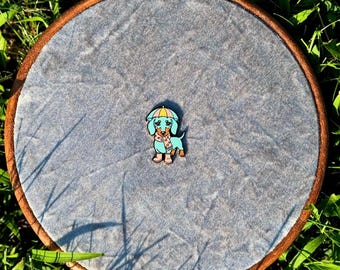 Rainy Day Dachshund Enamel Pin: Kawaii Weathercore Dog Pin