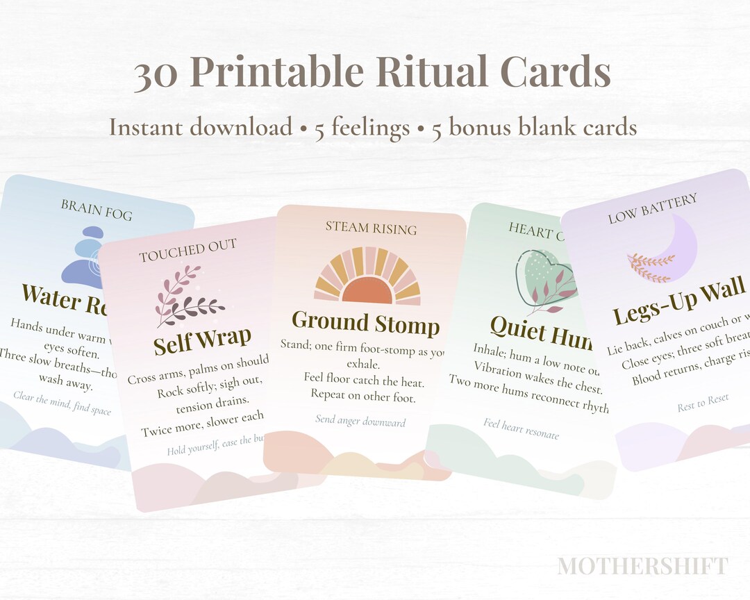 Postpartum Ritual Cards for New Mums – 30 Printable Self-care Micro ...