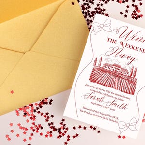 Wine The Weekend Away - Bachelorette Weekend Invitation Template