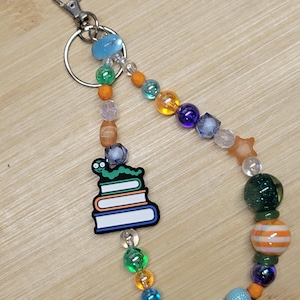 Keychain Wristlet for Book Lovers, Bookworm Key Fob, Reader Accessory, Gift for Book Readers, Library Wristlet