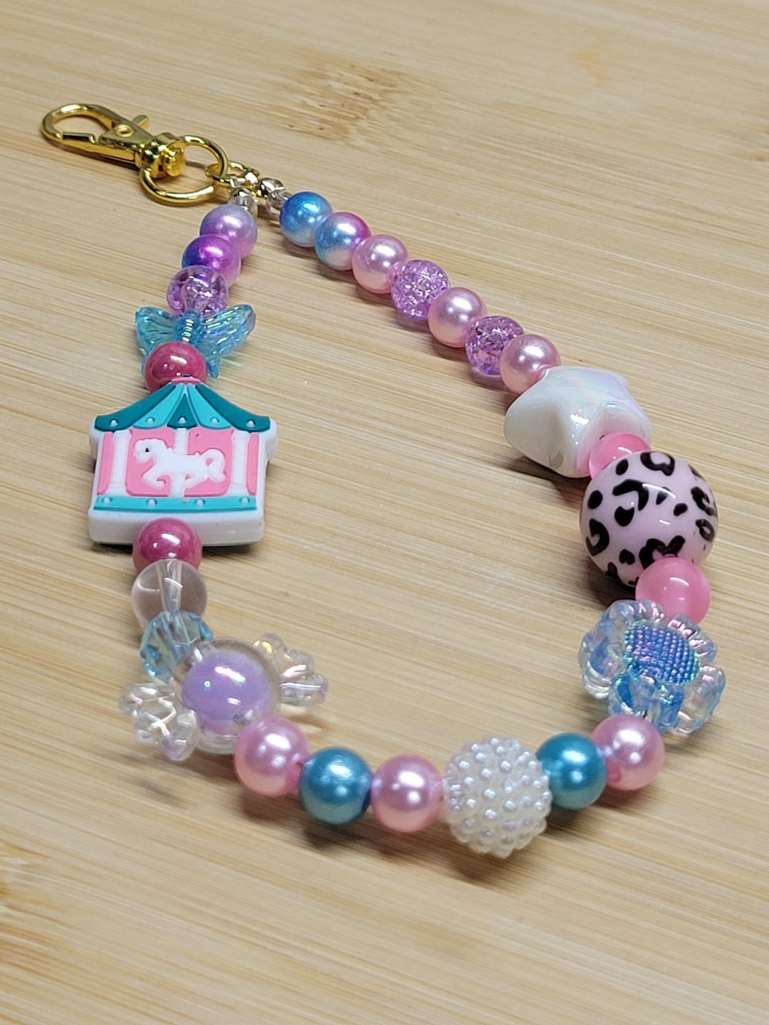 Keychain in Carnival Candy Design, Loop Key Ring, Colorful Key Holder ...