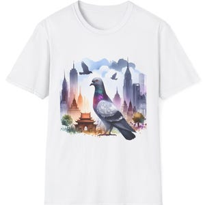 Pigeon Shirt, Pigeon T-Shirt, Pigeon Graphic Shirt, Bird Shirt, Retro Vintage Style, Pigeon Lover Gift, Bird Lover Gift, Trendy Unisex Tee