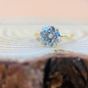 2 Ct Round Brilliant Cut Moissanite Engagement Ring, Round Cut Ring, Hidden Halo Ring, Brilliant Cut Ring