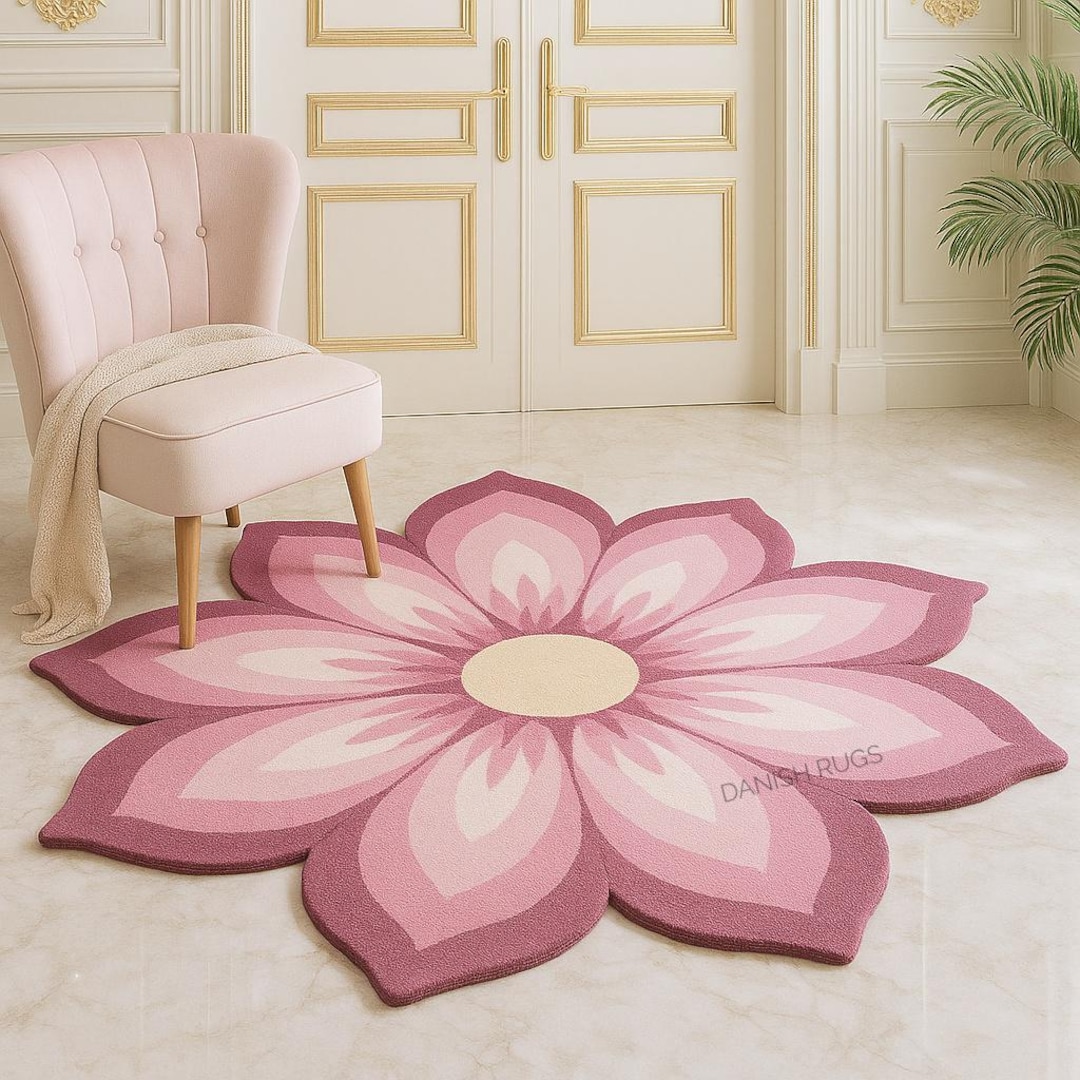 Pink Blossom Petal Rug: Floral Whimsical Home Decor - Etsy