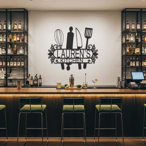 Personalized Kitchen Metal Wall Art: Custom Utensil Sign
