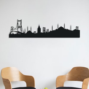 Istanbul Skyline Metal Wall Art: Modern City Silhouette