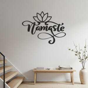 Lotus Flower Metal Wall Art: Namaste Yoga Studio Decor
