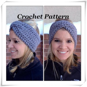 CROCHET PATTERN: Crossover Headband, Crochet Winter Headband Pattern, Headwrap Pattern, Women Headband Pattern, Earwarmer Pattern