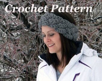 Wide Weave Crochet Headband Pattern: Adult Winter Ear Warmer (PDF Pattern)