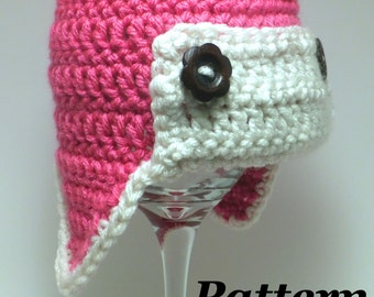 PATTERN: Crochet Earflap Bomber or Aviator Hat, Crochet Winter Hat Pattern, Boys Pilot Hat Pattern, Crochet Girls Hat Pattern, Hat Pattern