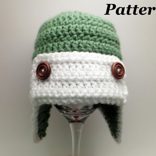 CROCHET PATTERN: Crochet Earflap Bomber or Aviator Hat, Crochet Winter Hat Pattern, Crochet PDF Pattern, Pilot Hat Pattern, Aviator Pattern