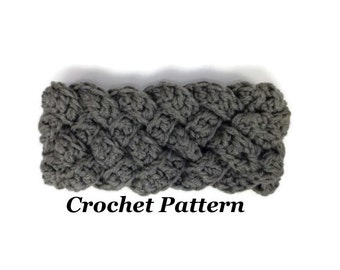 CROCHET PATTERN: Wide Weave Crochet Headband, Crochet Winter Headband Pattern, Earwarmer Pattern, Crochet Head wrap Pattern, Teen Earwarmer