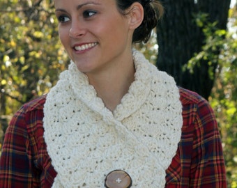 PATTERN Chunky Button Scarf Crochet, Crochet Winter Scarf Pattern, Thick Crochet Scarf Pattern, Warm Winter Scarf, easy scarf pattern