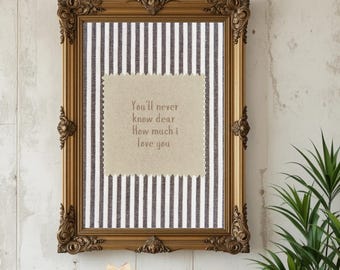 Você nunca saberá, querida, o quanto eu amo - Decoração vintage cottagecore para berçário (download digital)