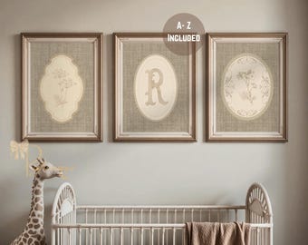 Arte de parede digital vintage Cottagecore – decoração caprichosa para berçário, sala de jogos e quarto infantil