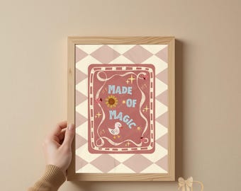 Arte de parede infantil feita de magia - Decoração vintage e lúdica para quarto de bebê