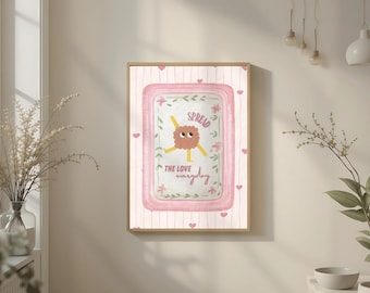 Pôster "Espalhe o Amor" - arte preppy para decoração de berçário e jardim de infância Montessori