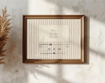 Pôster "How Lucky Are We", estilo vintage cottagecore, decoração de parede boho.