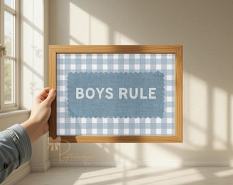 Arte de parede têxtil vintage para quarto de menino - Decoração cottagecore para cantinho lúdico do quarto infantil