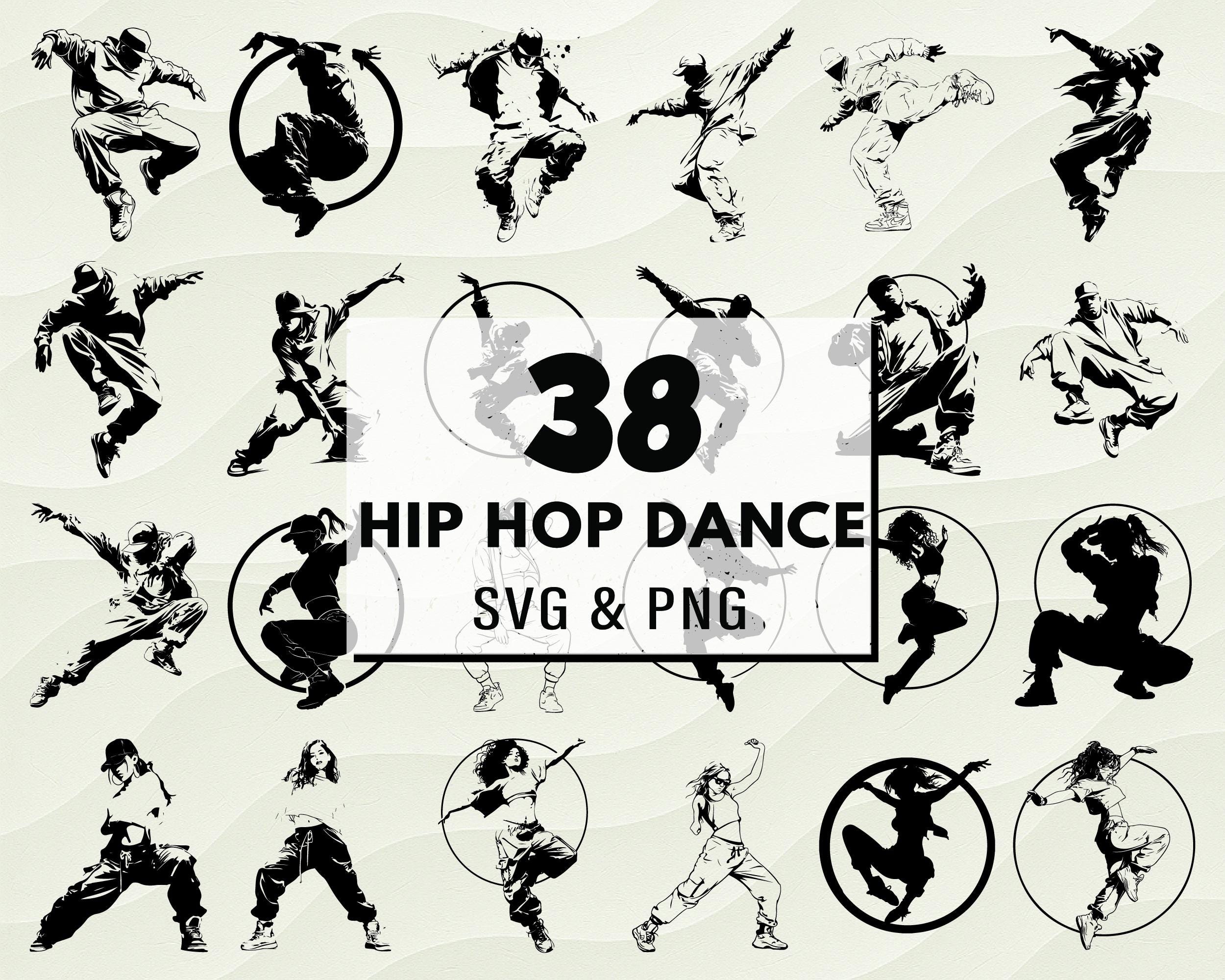 Hip Hop Dance Silhouette SVG PNG Clipart, Urban Dancer Vector - Etsy Israel, image size:2500x2000