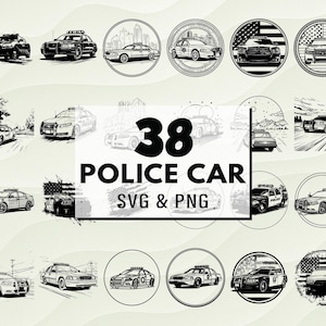 Politiewagen SVG PNG-clipart, wetshandhaving voertuig silhouetten, Cricut politiebestand, politiewagen Vector, politiebadge Svg, politiesticker, politieauto