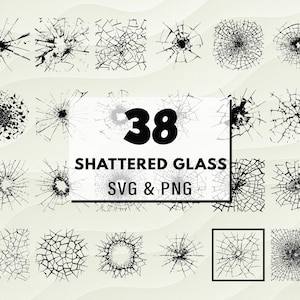 Zerbrochenes Glas SVG PNG Bundle, Zerbrochenes Glas Png, Rissiges Fenster Design, Zerbrochener Bildschirm SVG, Shattered Design Cricut, Vektor, Zerbrochener Effekt