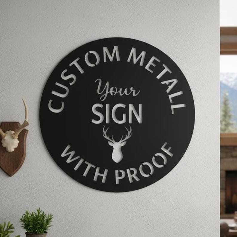 Custom Metal Sign, Custom Metal Sign With Proof, Personalized Round Any ...