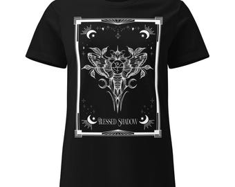 Blessed Shadow Moth Tarot Card T-shirt- Witchy Occult Graphic Tee