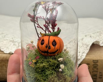 Creepy Pumpkin Terrarium: Halloween Miniature Decor
