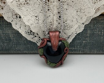 Heart Shaped Onyx Crystal Pendant