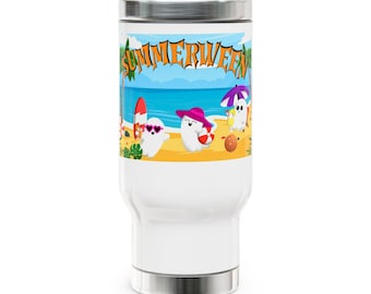 Summerween Stainless Steel Travel Mug with Handle, 14oz