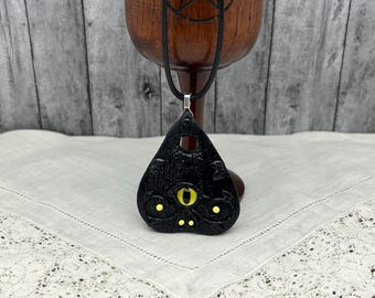 Planchette Necklace-Eye Necklace- Polymer Clay Necklace
