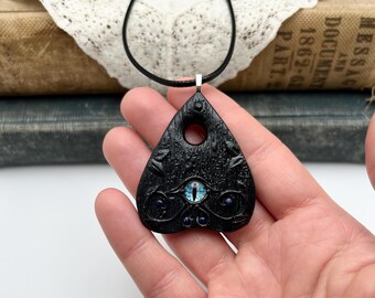 Planchette Necklace-Eye Necklace- Polymer Clay Necklace