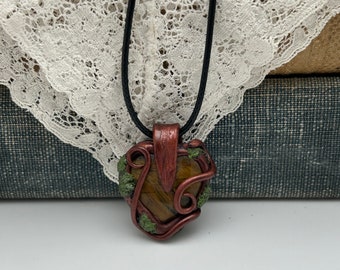 Heart Shaped Tigers Eye Crystal Pendant