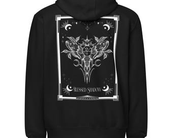 Zip up Hoodie- Moth Hoodie- Blessed Shadow