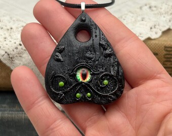 Planchette Necklace-Eye Necklace- Polymer Clay Necklace