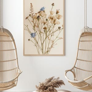 Minimalist Dry Flower Poster – Neutral Botanical Wall Art Print