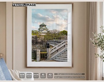 Osaka Castle Japan Print – Japanese Architecture Wall Art, Historic Landmark Photography, Travel Decor