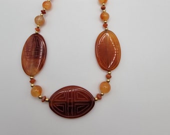 Etched Carnelian Necklace