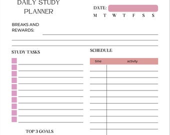 Studie Glow-Up Toolkit | Esthetische afdrukbare planner voor studenten