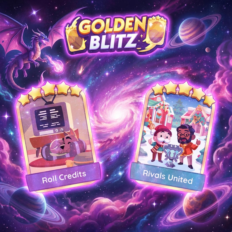 Golden Blitz Stickers " Rivals United + Roll Credits " Monopoly_Go 5 Sterne Sticker - Jan. 30th Bild 1
