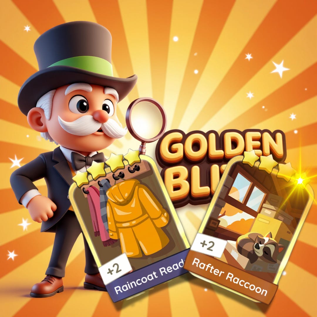 Monopoly GO Raincoat Ready & Rafter Raccoon – 4 Stars Golden Blitz ...