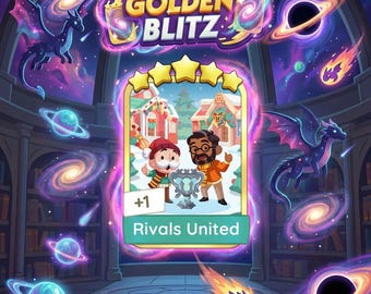 Goldene Blitz Stickers " Rivals United Monopoly_Go 5 Sterne Stickers