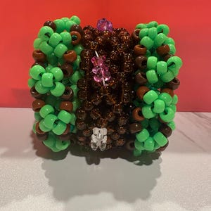 Spinning Gummy Bear in a Choclate River| Handmade Kandi Bead Bracelet| 3D Kandi Art