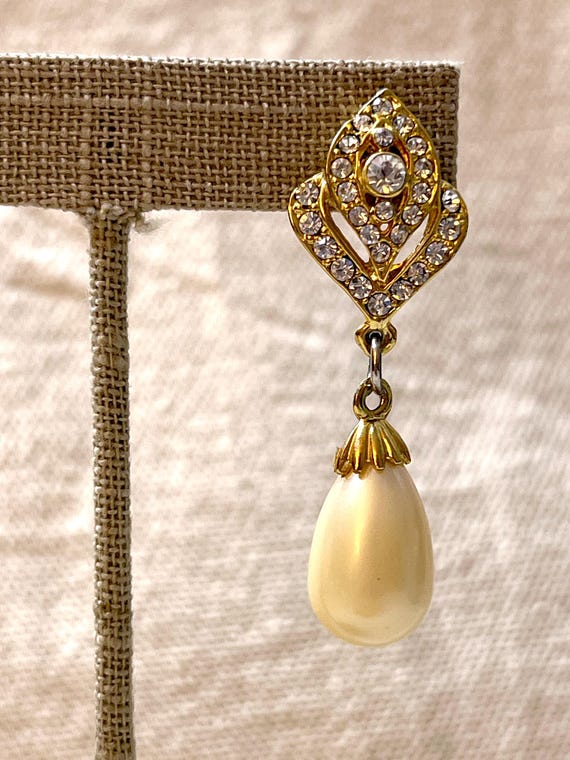 Fancy Rhinestone Encrusted Post with Large Drippi… - image 1